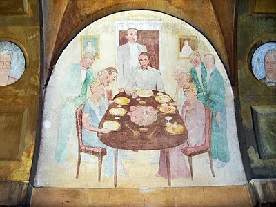 Buscot: mural at Buscot Park