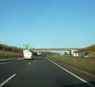 A34 approaching the bridge which carries the A4