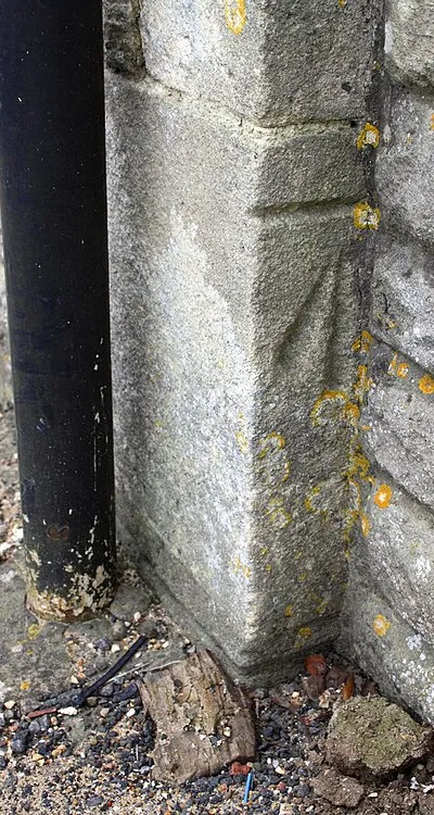 Benchmark on porch of Long Hanborough Methodist Church