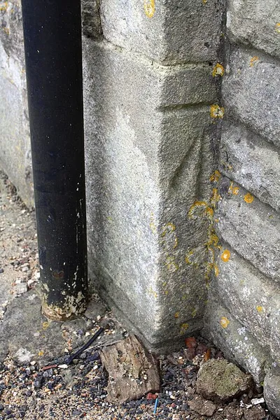 Benchmark on porch of Long Hanborough Methodist Church