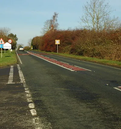 B4084 approaching Stoulton This road used to be the A44 which has been re-routed to the A-road to the north.