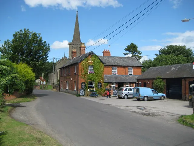 Bishops Cannings: The Crown Inn It's interesting to compare this image with the one 1106709 taken by Trish on New Year's Day 2009 from almost the same view point. 1406774 are both visible beyond.