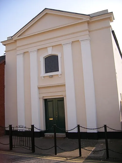 Synagogue on Synagogue Lane, Cheltenham, Gloucestershire, seen from the west