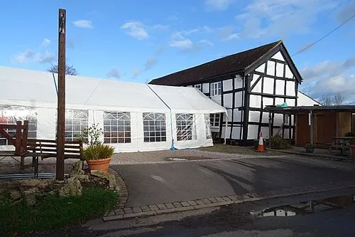 A COVID-19 marquee at the Farmer's Arms