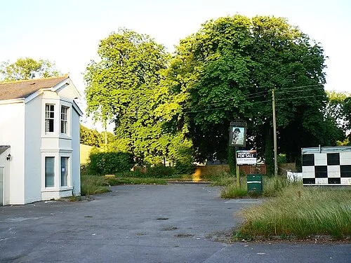 Car park, The Shepherd's Rest, Foxhill, Swindon The once well-patronised pub has closed within the last twelve months, the victim of the credit crunch, cheap beer from supermarkets, the smoking ban, the drink-driving laws or a combination of all of the above. Whatever the cause, the freehold is for sale to anyone willing to risk a punt in the licensed trade. The checkerboard on the right is an indicator that oncoming drivers have to give way to traffic from the right or left.