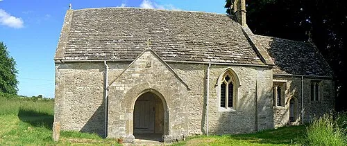 All Saints' Church Shorncote, near to Shorncote, Gloucestershire, Great Britain.
The tiny church built about 1170 of Cotswold stone &amp; slate