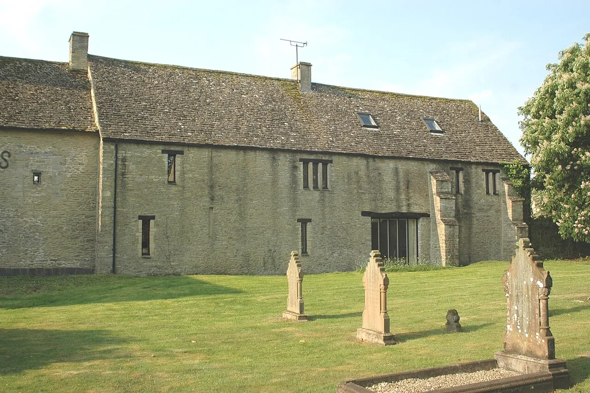 Wilcote Grange Barn, Wilcote, Oxfordshire, viewed from the north.