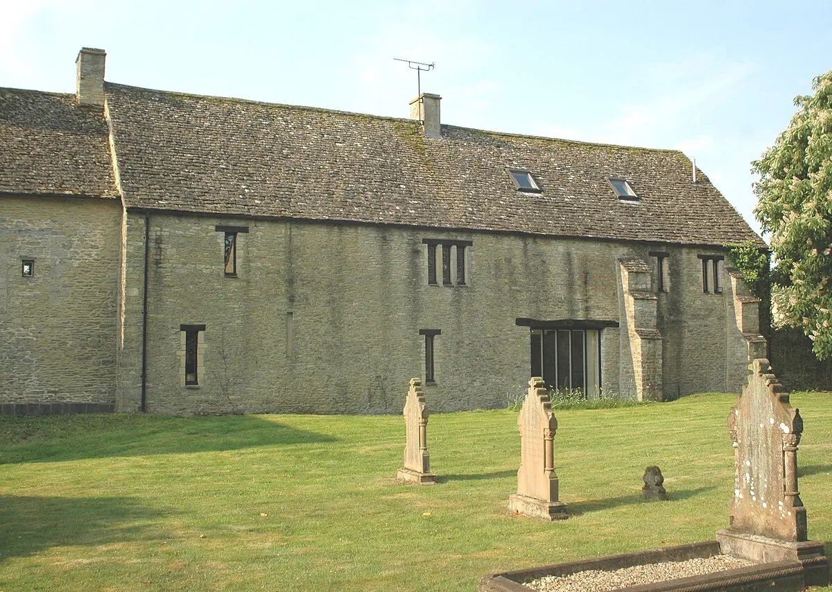 Wilcote Grange Barn, Wilcote, Oxfordshire, viewed from the north.