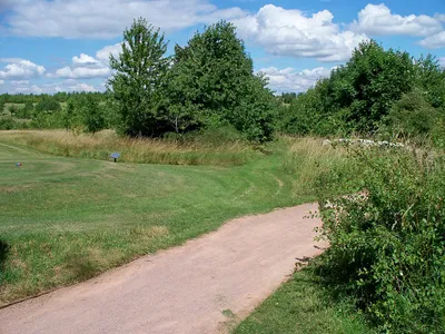 Across the cart path