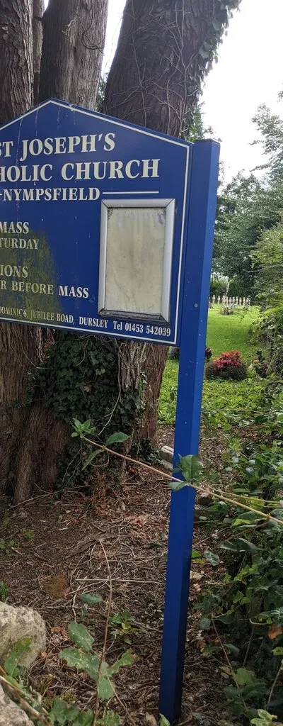 Catholic Church information board, Nympsfield, Gloucestershire