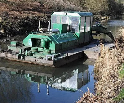 Canal dredger barge