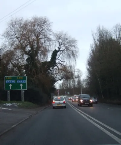 Approaching M4 junction 15 from the south