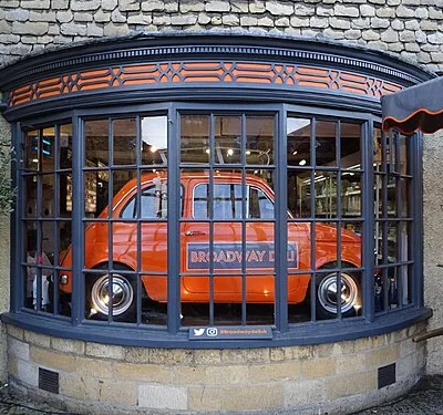 A Fiat in a shop window