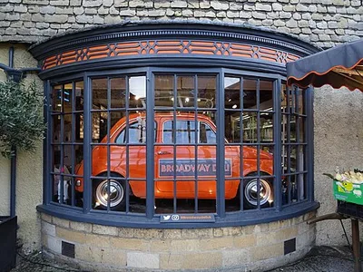 A Fiat in a shop window
