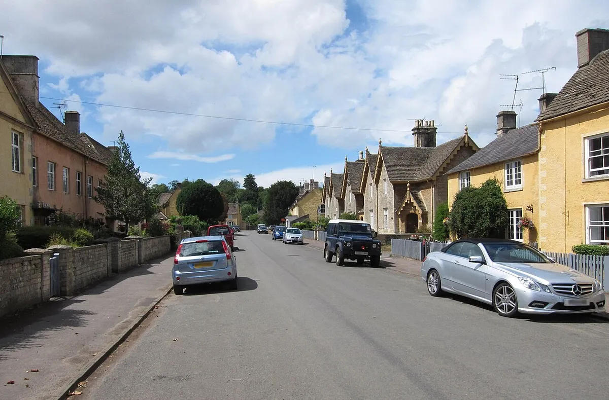 The main street, Badminton, South Gloucestershire, England.