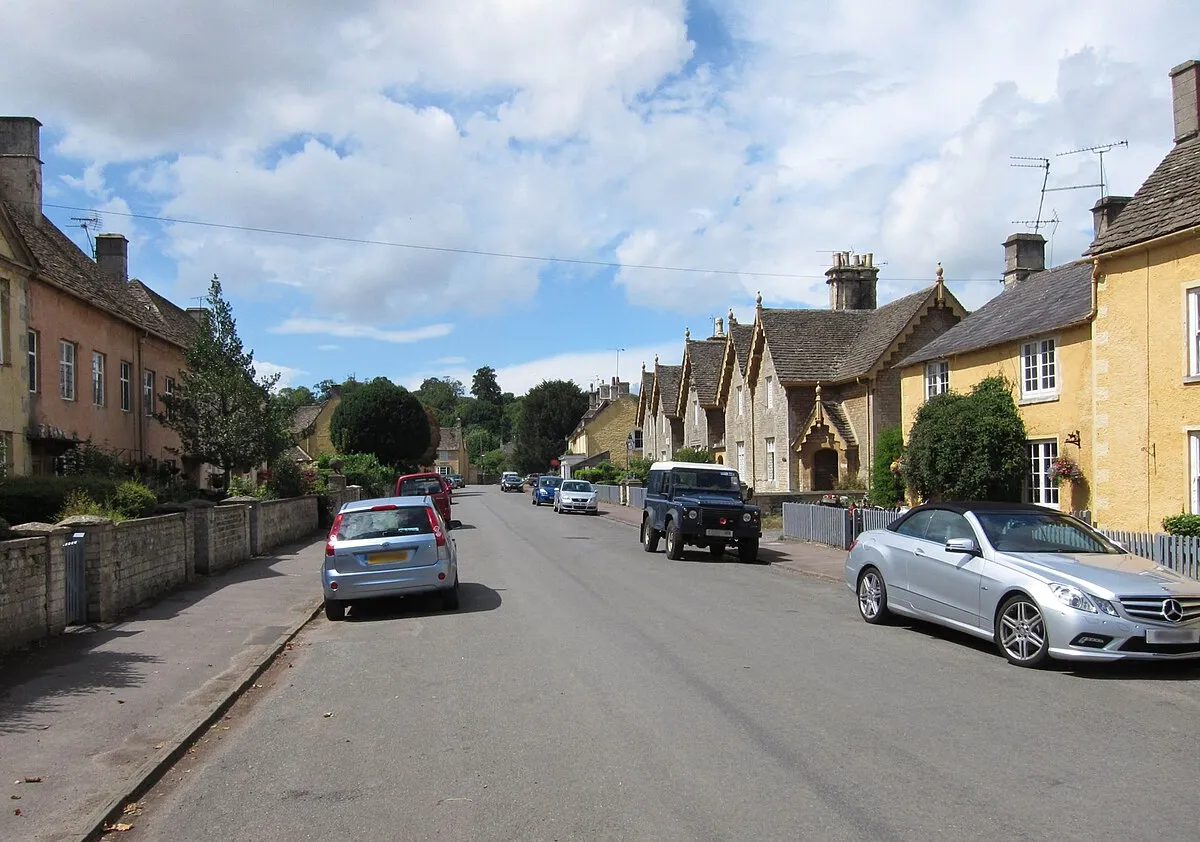 The main street, Badminton, South Gloucestershire, England.