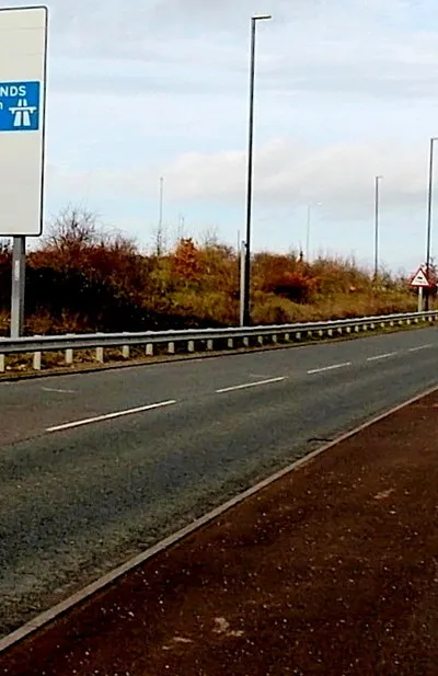 B4008 approaches the M5 from the south, near Hardwicke