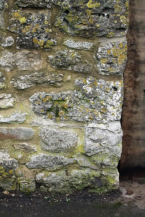 Benchmark on wall of Stanford House Farm