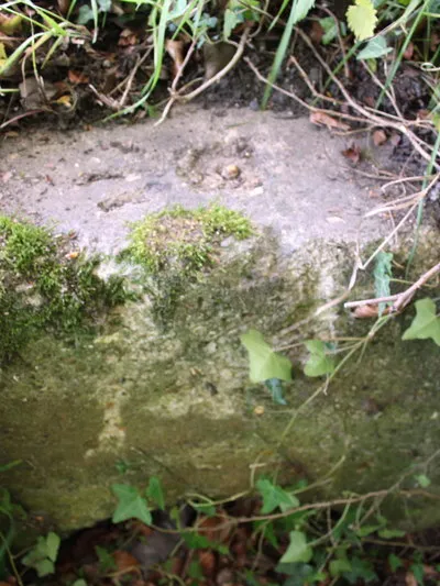 Benchmark on culvert top at Ardington turnoff from A417