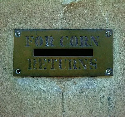 A memory of the corn laws Set in the wall almost opposite the cross in the Market Square
