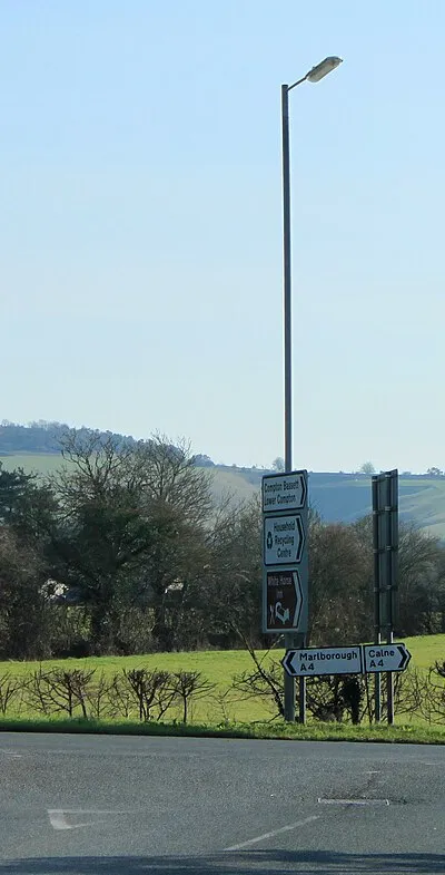2012 : A4 crossing the end of the road to Compton Bassett