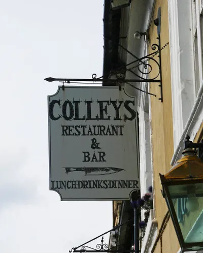 Colleys Restaurant & Bar - sign, High Street, Lechlade-on-Thames