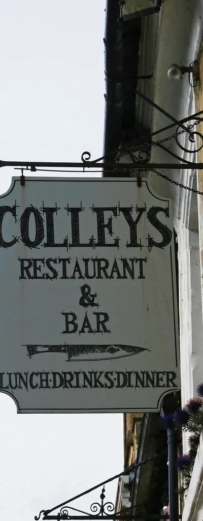 Colleys Restaurant & Bar - sign, High Street, Lechlade-on-Thames