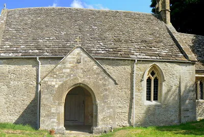 All Saints' Church Shorncote, near to Shorncote, Gloucestershire, Great Britain.
The tiny church built about 1170 of Cotswold stone &amp; slate