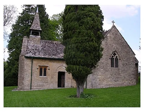 The church at Stowell Park. Dedicated to St. Leonard.  The church is on a private estate, which is open to the public, about once a year, it is next to the manor house.