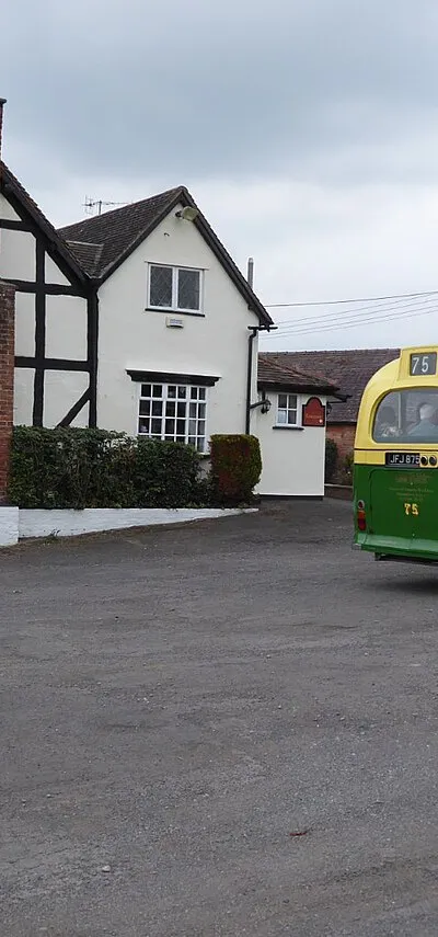 A vintage bus at the Drum and Monkey
