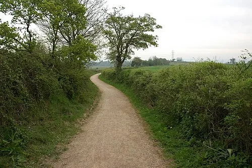 Track near Over Farm This track situated to the north of Over Farm is the route of two long distance paths, The Wysis Way and the Three Choirs Way. The former connects the River Wye and Offa's Dyke Path at Monmouth with the source of the River Thames in the Cotswolds, the latter is a circular path link the Three Choirs cathedrals of Gloucester, Hereford and Worcester.