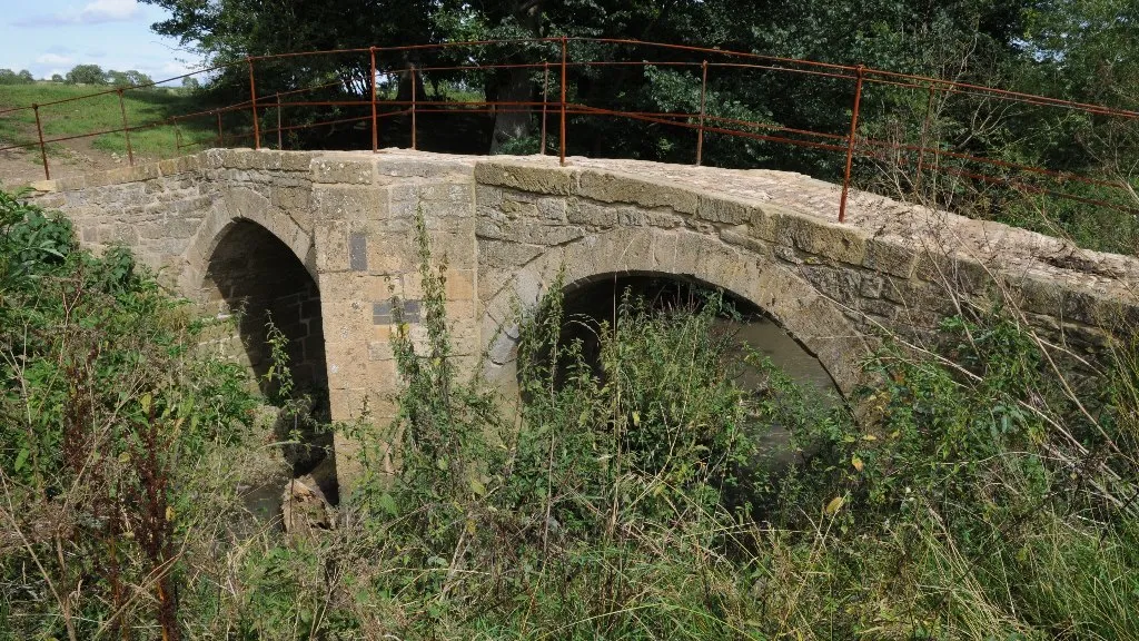 Ancient Packhorse bridge, looking towards Tidmington over the parish boundary with Todenham, nearest the camera.