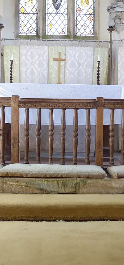 Altar rail in Didbrook church