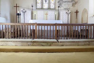 Altar rail in Didbrook church