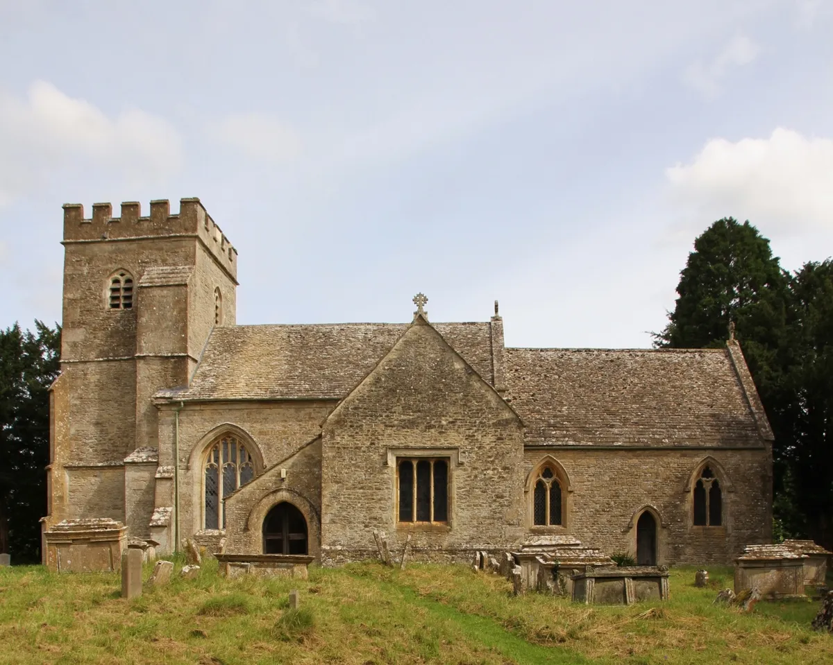 St Peter's parish church, Alvescot, Oxfordshire, seen from the south