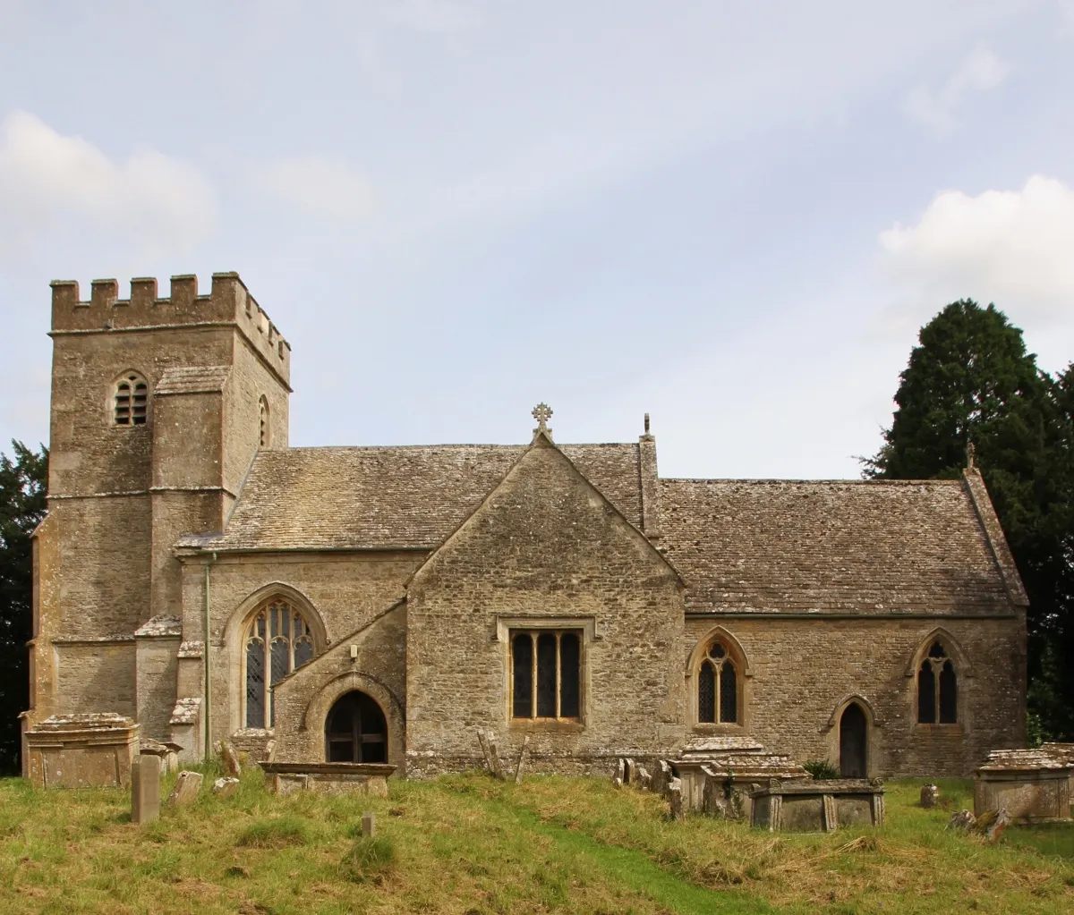 St Peter's parish church, Alvescot, Oxfordshire, seen from the south