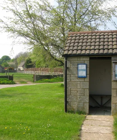 Bus shelter on the village Green, Culkerton
