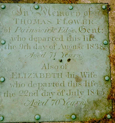 Grave, Horsley Churchyard Grave of Thomas Flower and Elizabeth Bishop.
