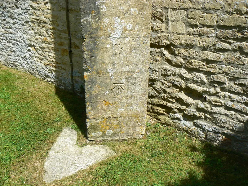 Benchmark, St Leonard's Church, Upper Minety, Malmesbury