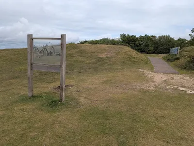 Archaeology information sign on Crickley Hill