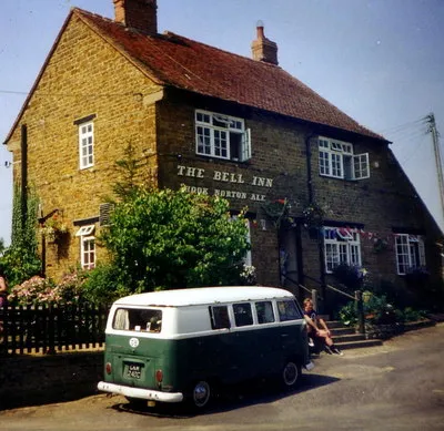The Bell Inn, Great Bourton, Oxfordshire, seen from the southeast on Cropredy Festival weekend in 1995