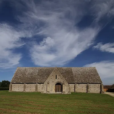Mediæval barn at Great Coxwell, Oxfordshire (formerly Berkshire), seen from west-southwest