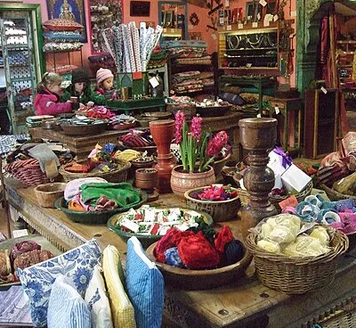 Children shopping at the Organic Farm Shop, Abbey Home Farm, Burford Road, Cirencester