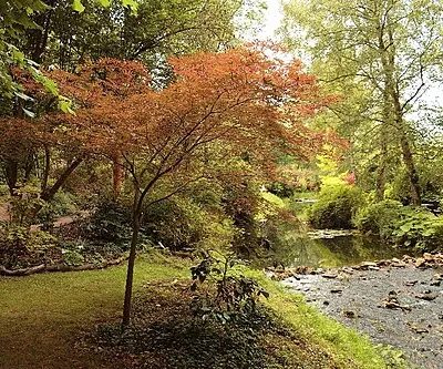 Abbey Gardens along Avon River in Malmesbury England