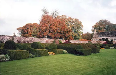 Autumn colour at Avebury Manor Garden - 2 Walled garden with clipped yew alcoves.
http://www.nationaltrust.org.uk/main/w-vh/w-visits/w-findaplace/w-aveburymanorandgarden/