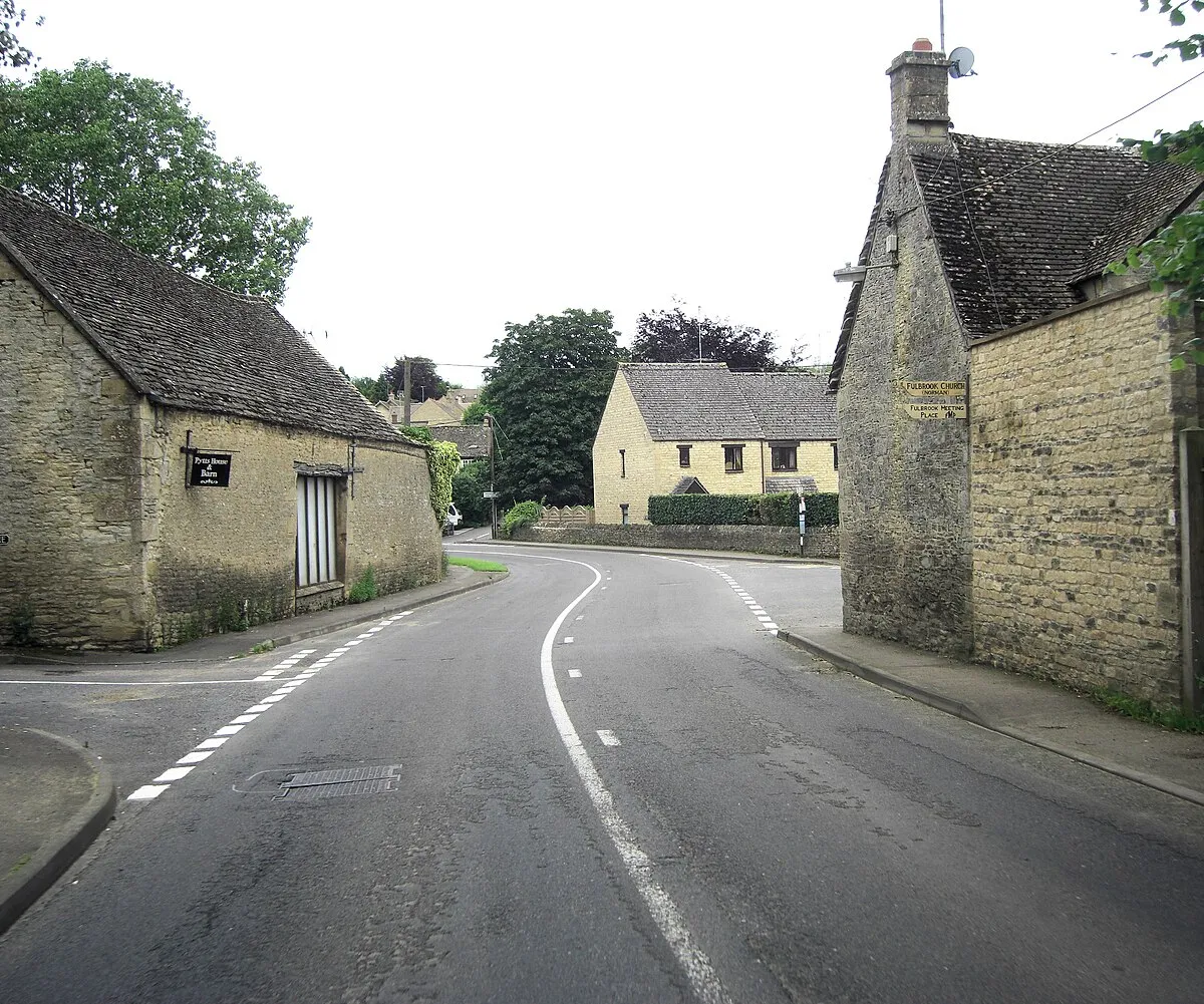 A361 junction with Church lane , Fulbrook
