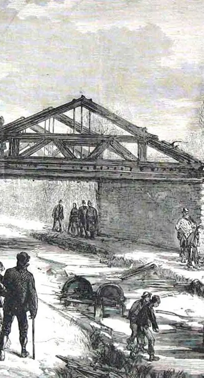 1874 illustration from The Illustrated London News representing the Shipton-on-Cherwell train crash