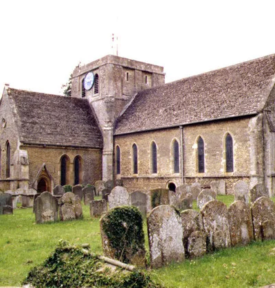 All Saints' parish church, Faringdon, Oxfordshire (formerly Berkshire), seen from the southeast, showing the chancel (right), south transept (left) and tower (centre)