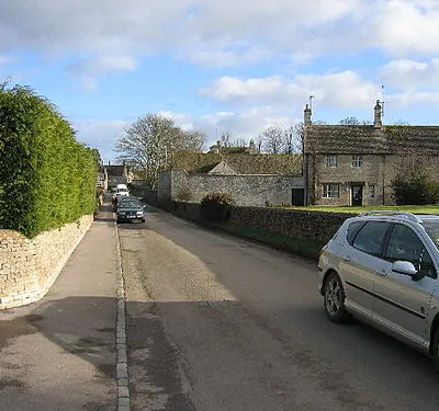 Street in Sherborne. A typically one street Cotswold Village