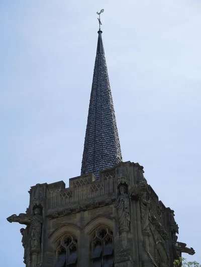 A wooden clad spire